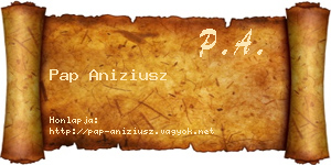 Pap Aniziusz névjegykártya